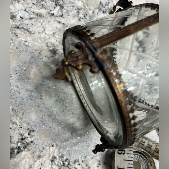 Brass & Cut Glass Jewelry / Vanity Box - Picture 5 of 7